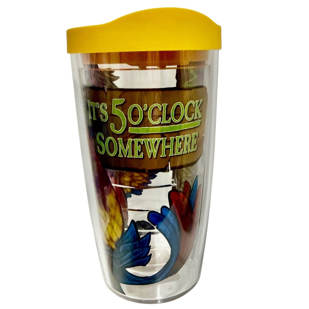 Tervis Margaritaville 16oz Tumbler "Its 5 OClock Somewhere" Parrot Yellow Lid
